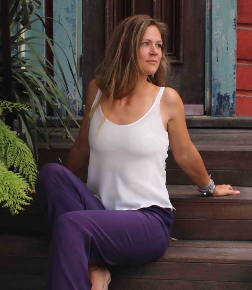 100% Silk Crepe-de-Chine Camisole in Natural White 
