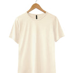 100% Puresilk Short Sleeved Crew in Natural White