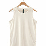 100% Pure silk Sleeveless Crew in Natural White for Men