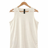 100% Pure silk Sleeveless Crew in Natural White for Men