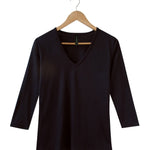 Silkspun 3/4 Sleeve V Neck