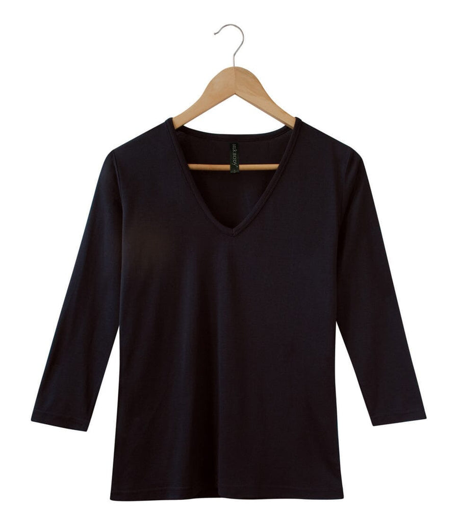 Silkspun 3/4 Sleeve V Neck