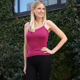 Silkspun Camisole in Mulberry on model