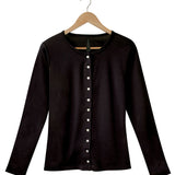 Women's Silkspun Buttoned Cardigan in Black