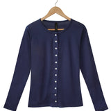 Women's Silkspun Buttoned Cardigan in Navy