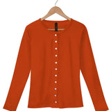 Women's Silkspun Buttoned Cardigan in Orange Blaze