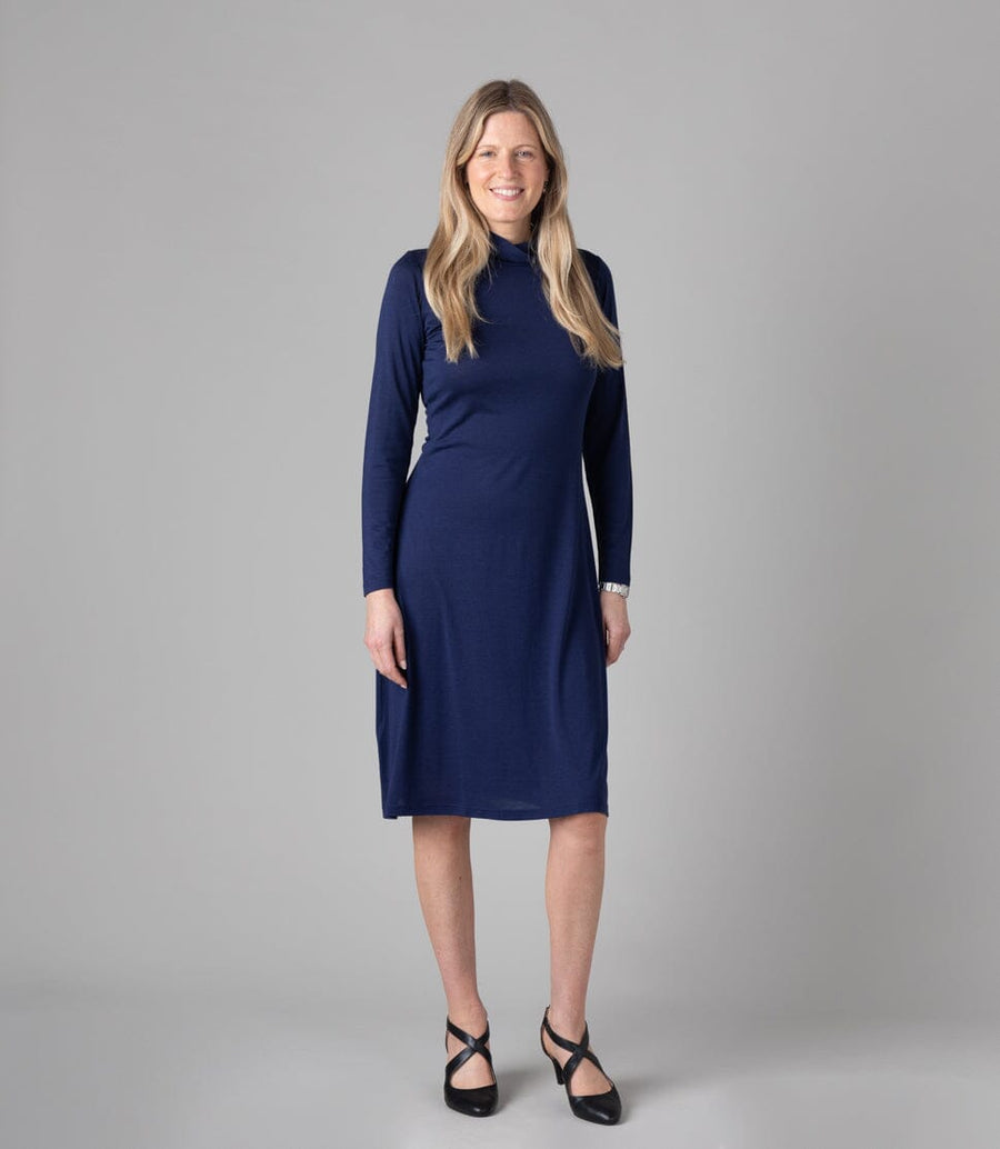 Silkspun High-Neck Dress