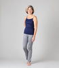 Women's Silkspun Long Camisole in Navy and Silkspun Long Yoga Pant in Perfect Grey