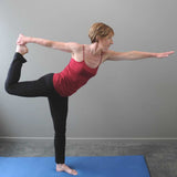 Women's Silkspun Long Camisole in Sunset Red on Model