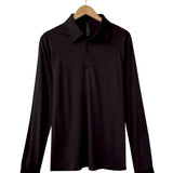 Men's Silkspun Long Sleeve Polo Shirt in Black