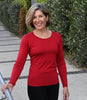 Silkspun Long Sleeve Scoop in Sunset Red - Clearance