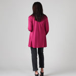 Silkspun Longline Cardigan in Mulberry pink