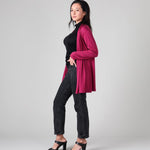 Silkspun Longline Cardigan in Mulberry pink