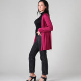 Silkspun Longline Cardigan in Mulberry pink
