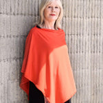 Women's Silkspun Poncho in Orange Blaze