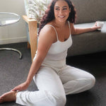 Silkspun Pajama Pants and Camisole in Natural White
