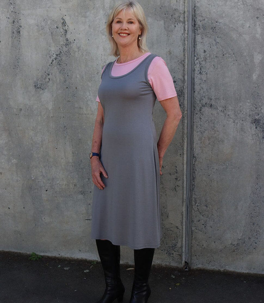 Silkspun Sleeveless Dress Clearance; Perfect Grey