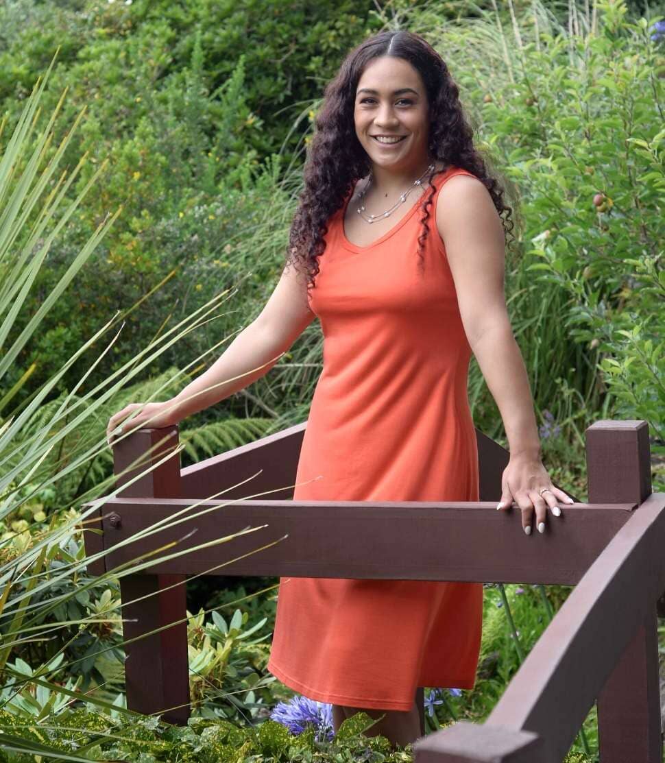 Silkspun Sleeveless Dress in Orange Blaze