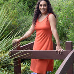 Silkspun Sleeveless Dress in Orange Blaze