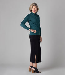Women's Silkspun Turtleneck in Deep Sea Green