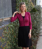 Silkspun V Neck Cardigan in Mulberry Pink