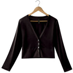 Women's Silkspun V Neck Cardigan in Black