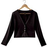 Women's Silkspun V Neck Cardigan in Black