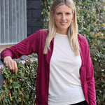 Women's Silkspun Hoodie in Mulberry pink