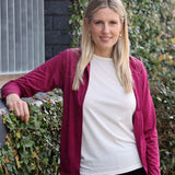 Women's Silkspun Hoodie in Mulberry pink