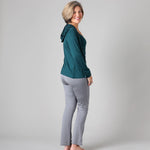 Women's Silkspun Hoodie in Deep Sea Side On