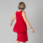 Silk Verve Dress in Sunset red