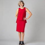 Silk Verve Dress in Sunset red