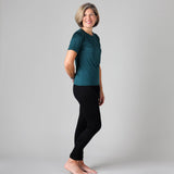Silkbody Women's 100% Puresilk Short Sleeved Crew in Deep Sea