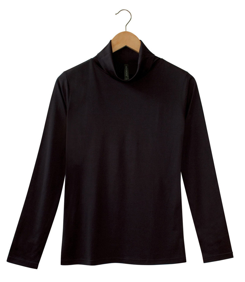 Women's Silkspun Turtle Neck in Black