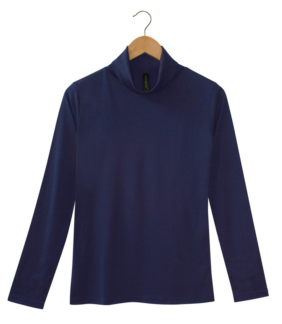 Women's Silkspun Turtleneck in Navy