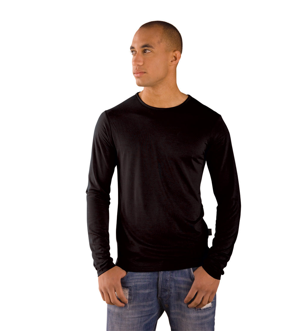 Mens Puresilk Long Sleeve Crew