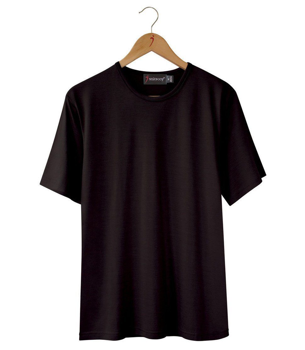  Men's 100% Puresilk Short Sleeve Crew in Black