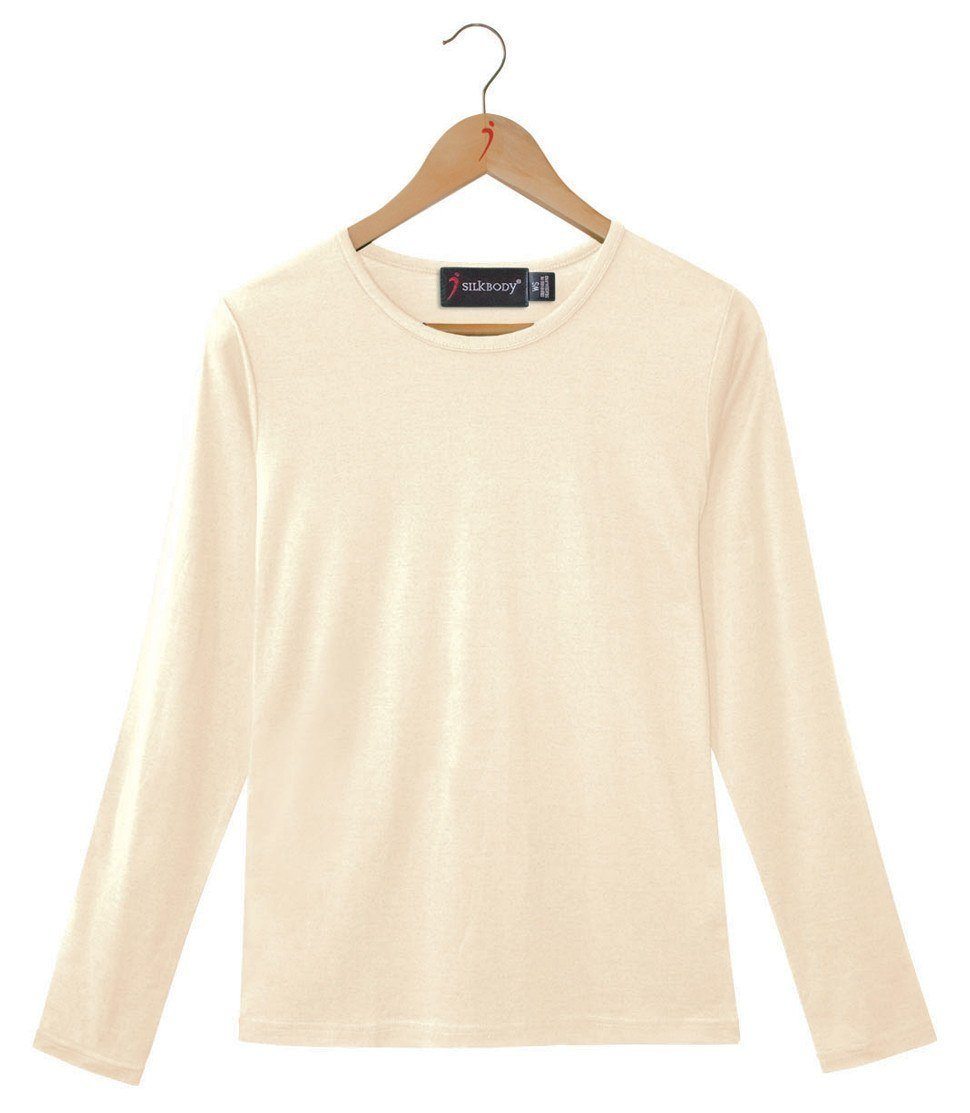 Men's Silkspun Long Sleeve Crew in Natural White