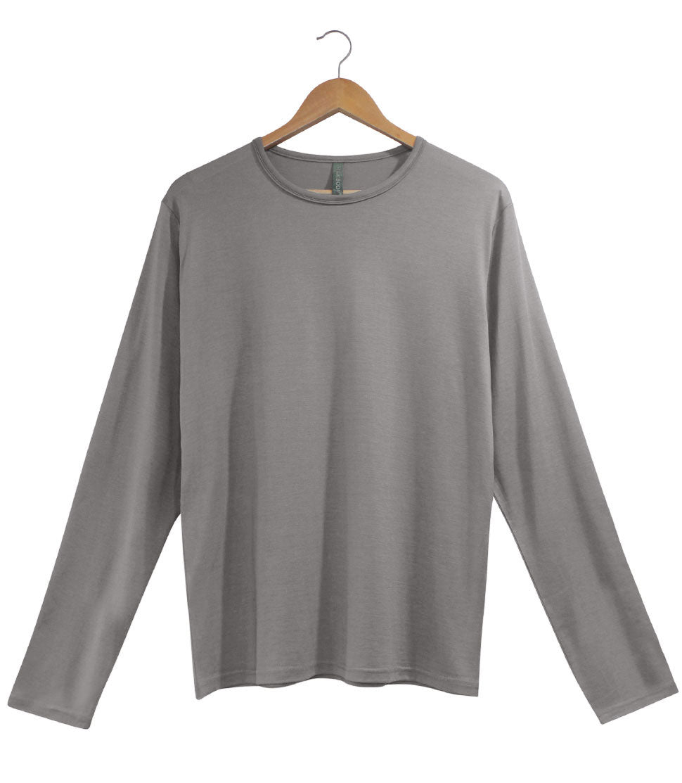 【YOURNUS】Silky U-Neck Long Sleeve Men's Silkspun Long Sleeved Crew – SilkLiving