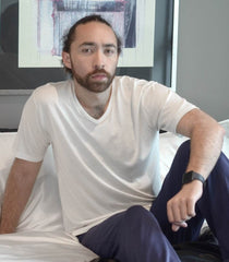 Men's Silkspun Short Sleeve V Neck in Natural White