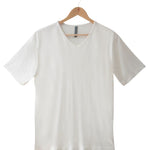  Men's Silkspun V Neck Crew top in Natural White