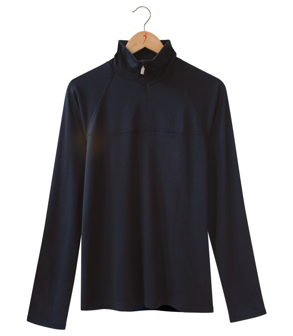  Men's Silkspun Zip Neck in Black