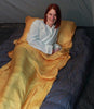 Pillow Silksak in Gold 100% Silk Sleeping Bag Liner with slot for Pillow in Gold