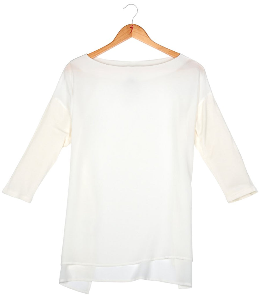 Buy Pure Silk Crepe-de-Chine Boat Neck Top, Clearance