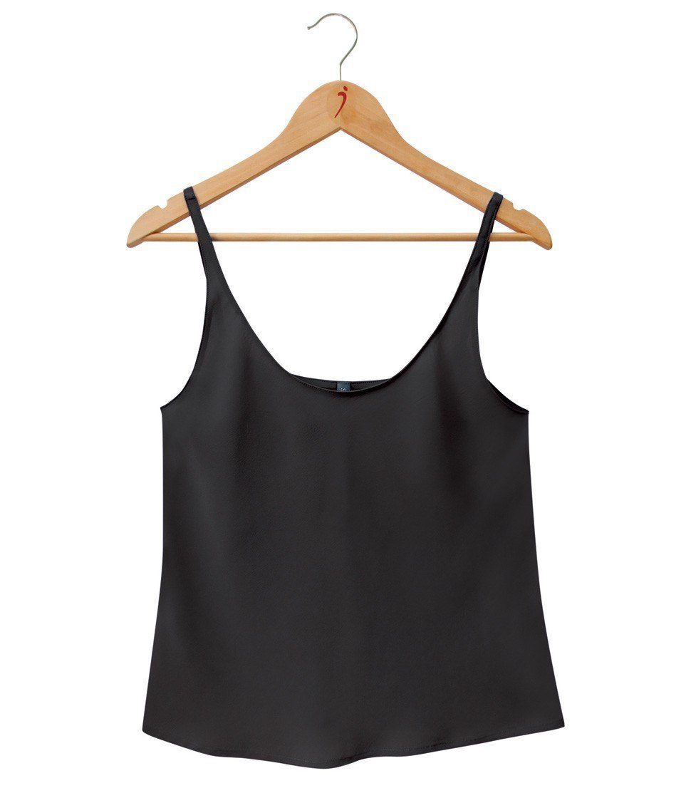Women's 100% Pure Silk Crepe-de-Chine Camisole in Black