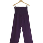  Women's 100% Pure Silk Crepe-de-Chine Pants in Damson Purple