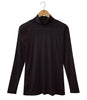 Women's 100% Pure Silk Sheer Polo Neck in Black