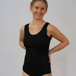 Women's 100% Pure Silk Singlet in Black and 100% Pure Silk Underwear in Black