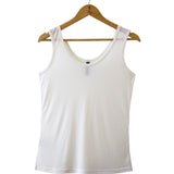 Women's 100% Pure Silk Singlet in Natural White