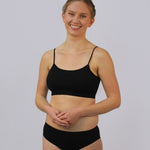 Women's 100% Pure Silk Briefs & Soft Bra in Black